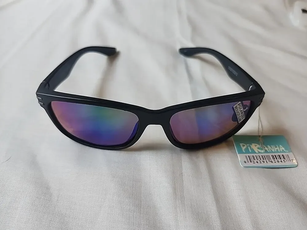 Piranha Mens Polarized Reduced Glare Sunglasses Black Style # 62045